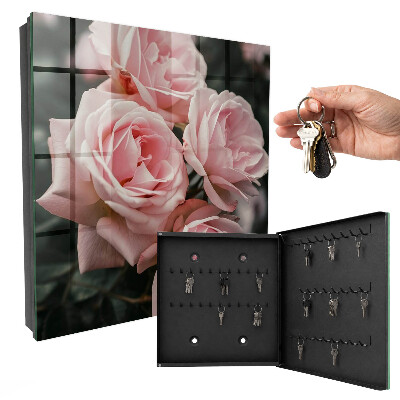 Key cabinet for wall Pink roses