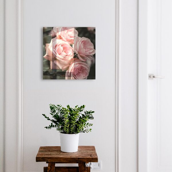 Key cabinet for wall Pink roses