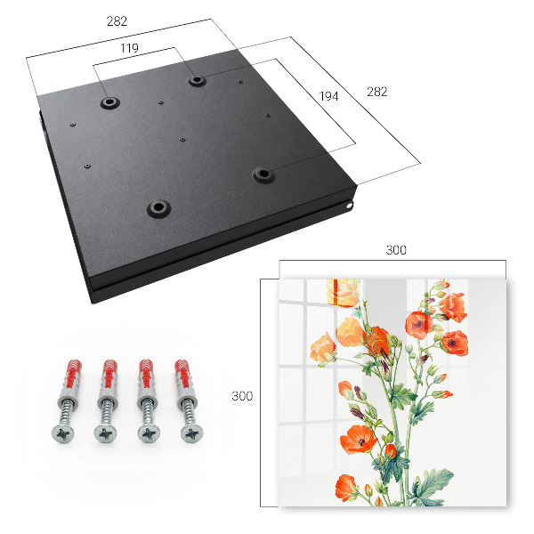 Key storage box Orange poppies
