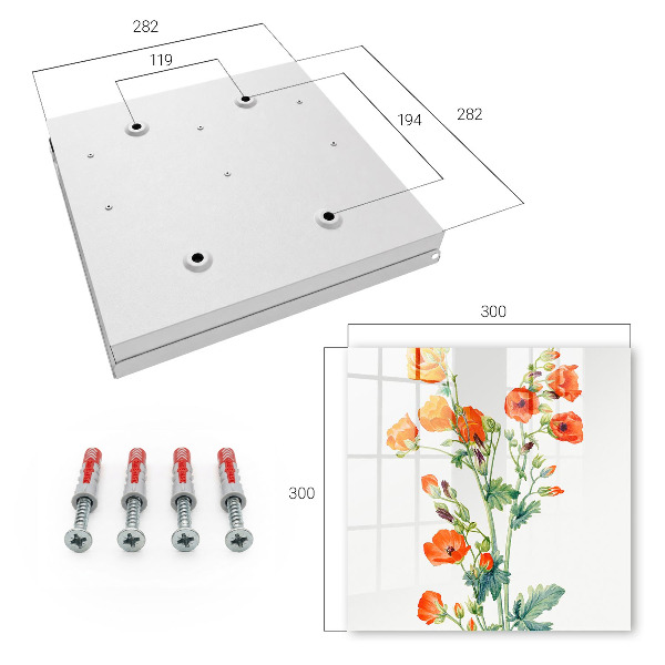 Key storage box Orange poppies