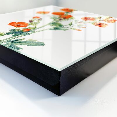 Key storage box Orange poppies