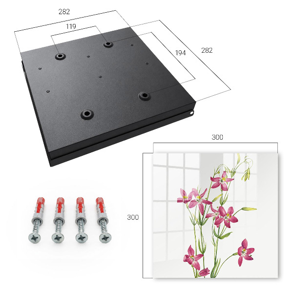 Key cabinet for wall Pink flowers