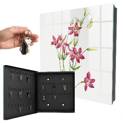 Key cabinet for wall Pink flowers