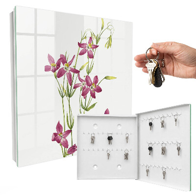 Key cabinet for wall Pink flowers