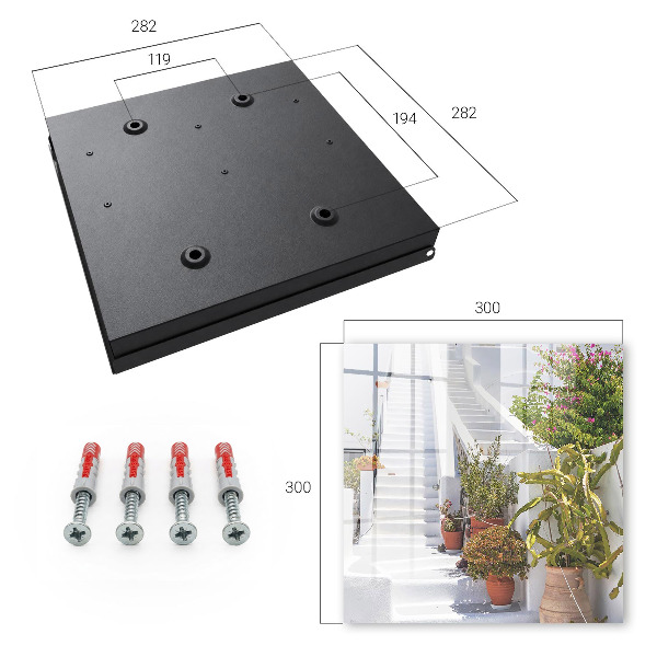 Key cabinet for wall Stairs with plants