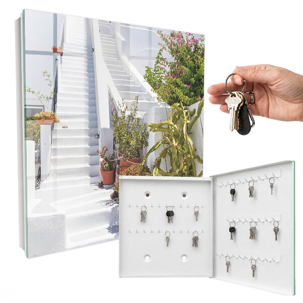 Key cabinet for wall Stairs with plants