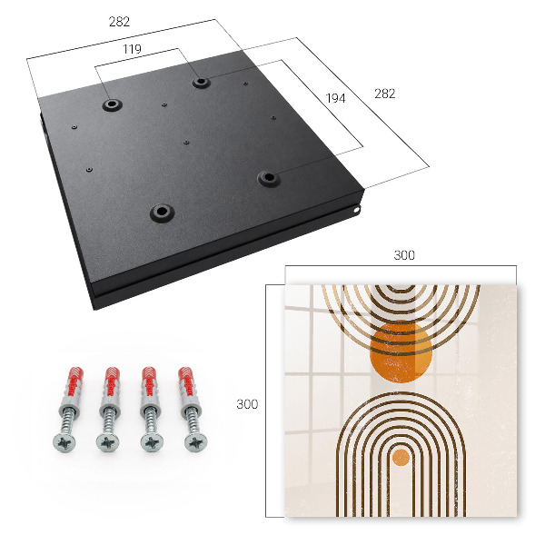 Key storage box Retro geometry