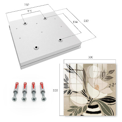 Key storage box Floral minimalism