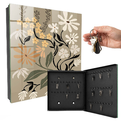 Key cabinet for wall Floral motif