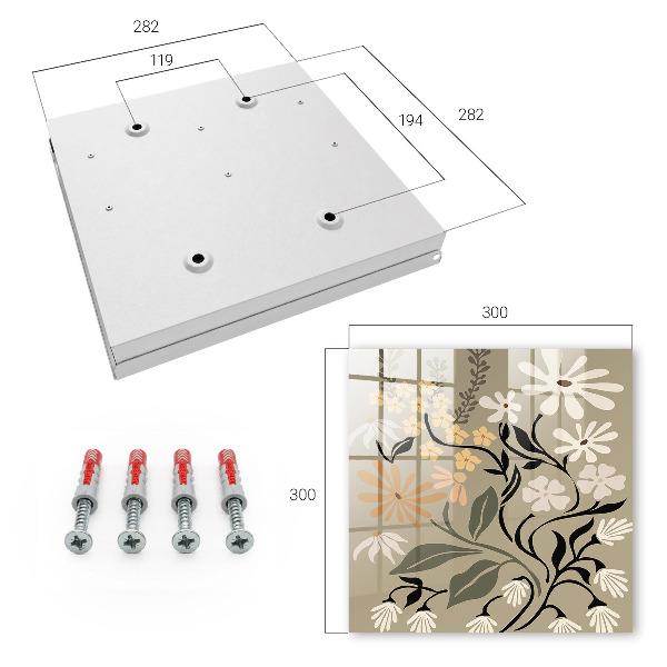 Key cabinet for wall Floral motif