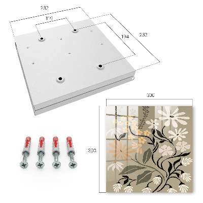 Key cabinet for wall Floral motif