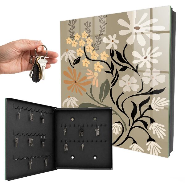 Key cabinet for wall Floral motif