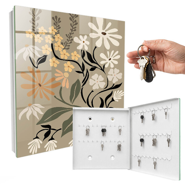 Key cabinet for wall Floral motif
