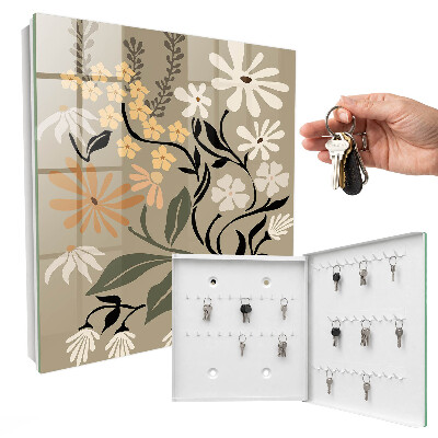 Key cabinet for wall Floral motif