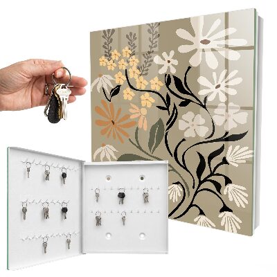 Key cabinet for wall Floral motif