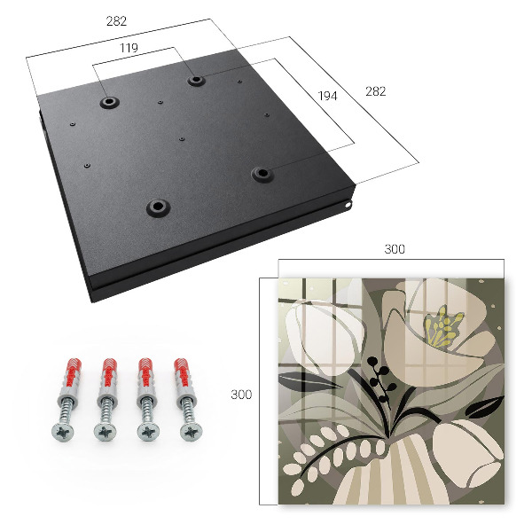 Key cabinet for wall Beige flowers