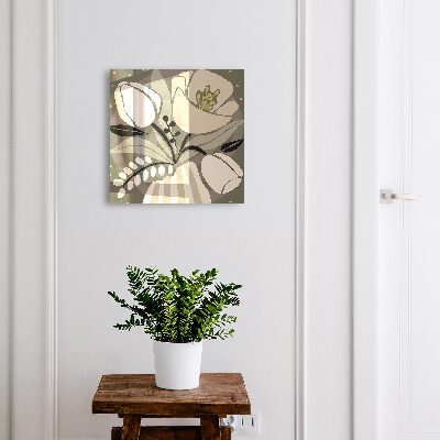 Key cabinet for wall Beige flowers