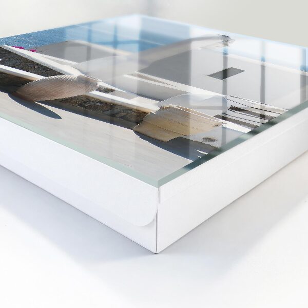 Key cabinet for wall White houses in Greece by the sea