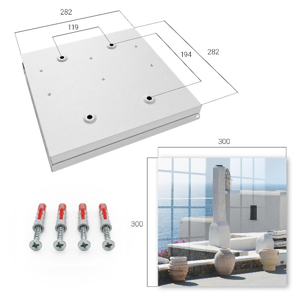 Key cabinet for wall White houses in Greece by the sea