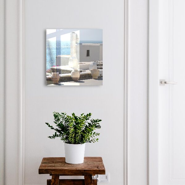 Key cabinet for wall White houses in Greece by the sea