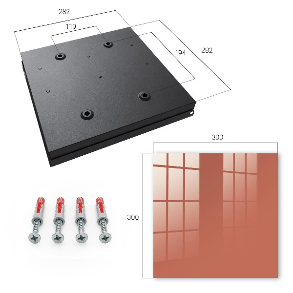 Key cabinet for wall Brick color