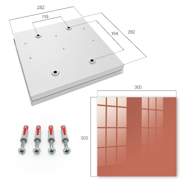 Key cabinet for wall Brick color