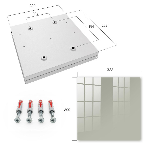Key cabinet for wall Neutral gray