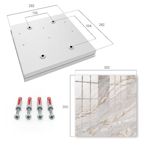 Key storage box Gray marble