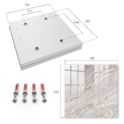 Key storage box Gray marble