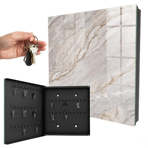 Key storage box Gray marble