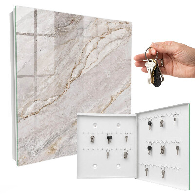 Key storage box Gray marble