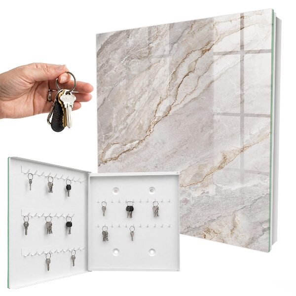 Key storage box Gray marble