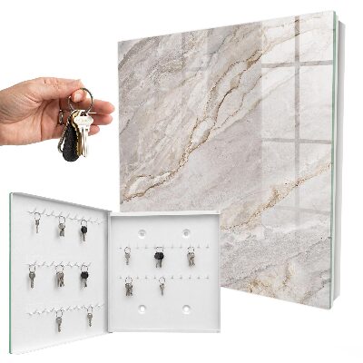 Key storage box Gray marble