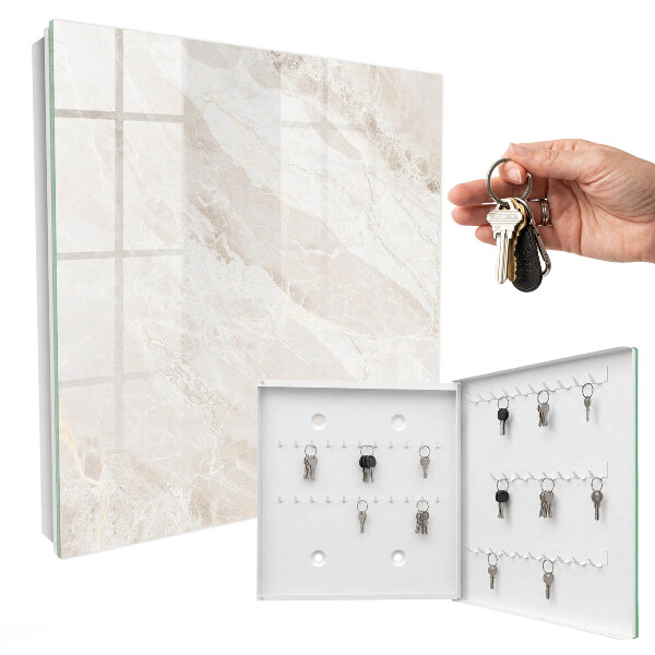 Key cabinet for wall Neutral marble