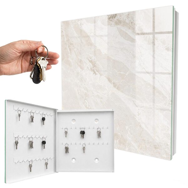 Key cabinet for wall Neutral marble