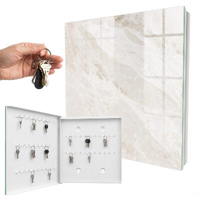 Key cabinet for wall Neutral marble