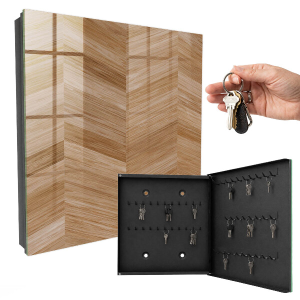 Key cabinet for wall Wooden fish bone
