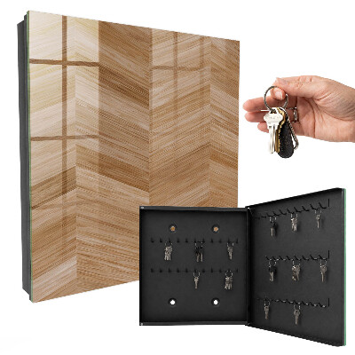 Key cabinet for wall Wooden fish bone