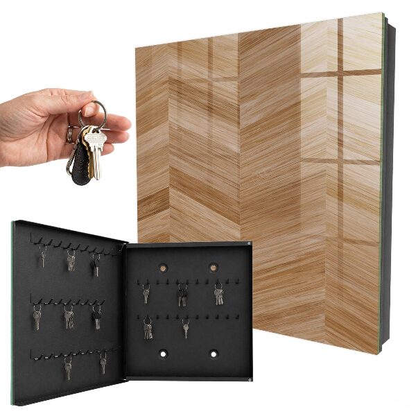 Key cabinet for wall Wooden fish bone