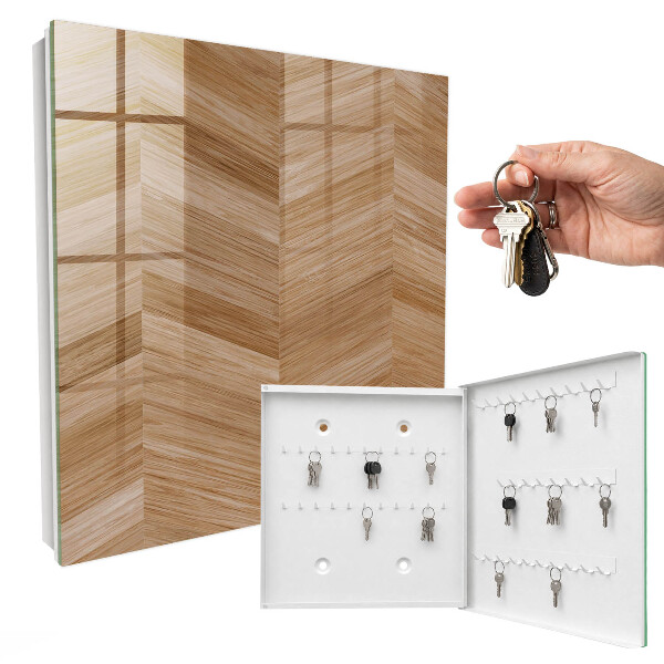 Key cabinet for wall Wooden fish bone
