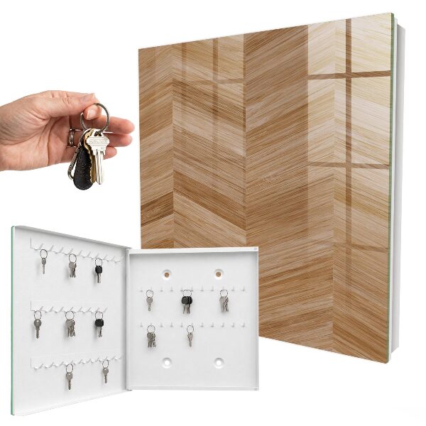 Key cabinet for wall Wooden fish bone