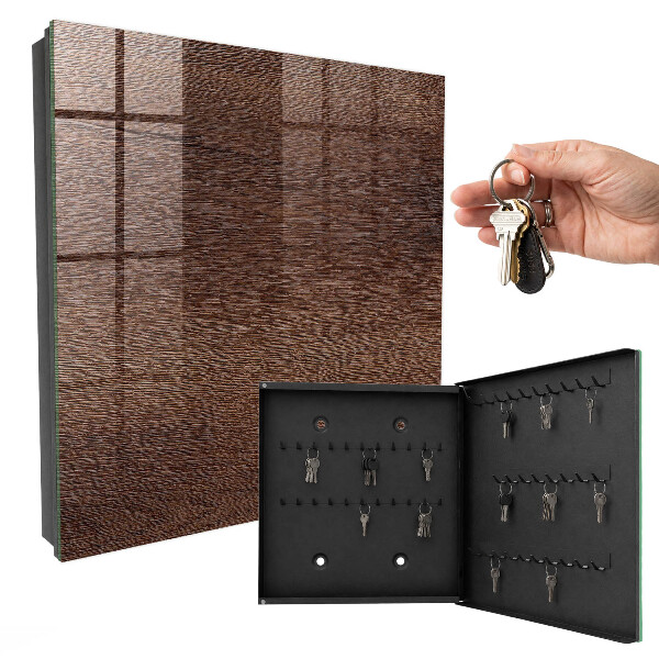 Key storage box Brown wood