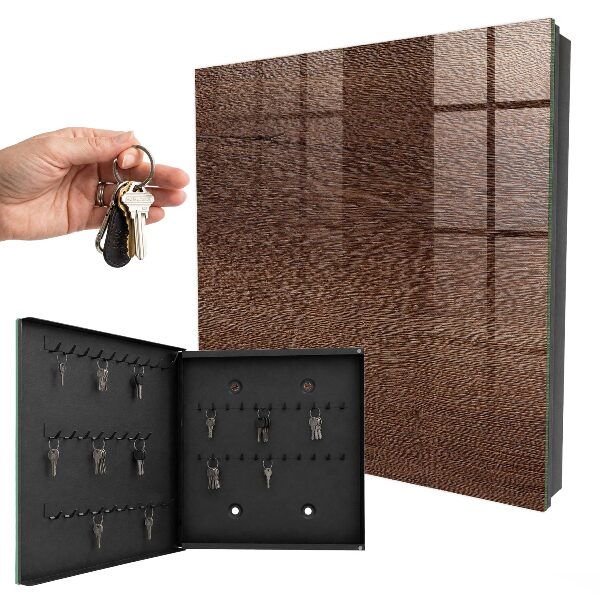 Key storage box Brown wood