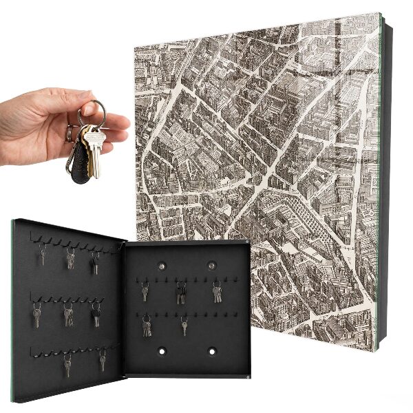 Key cabinet for wall City map