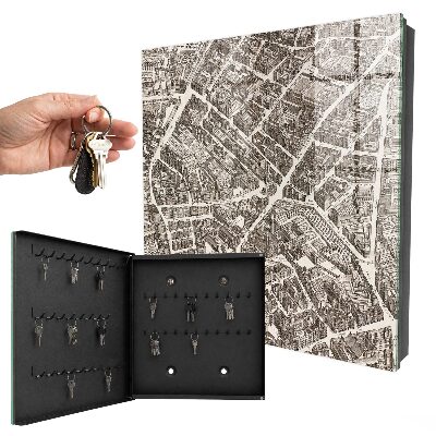 Key cabinet for wall City map
