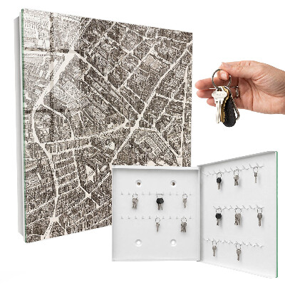 Key cabinet for wall City map
