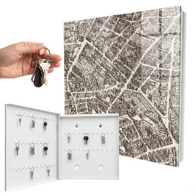 Key cabinet for wall City map