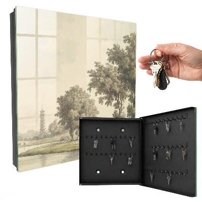 Key cabinet for wall Park with a pagoda