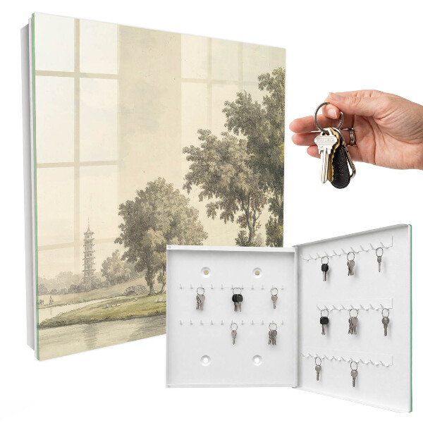 Key cabinet for wall Park with a pagoda