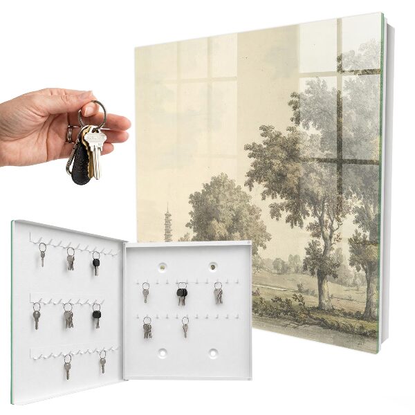 Key cabinet for wall Park with a pagoda